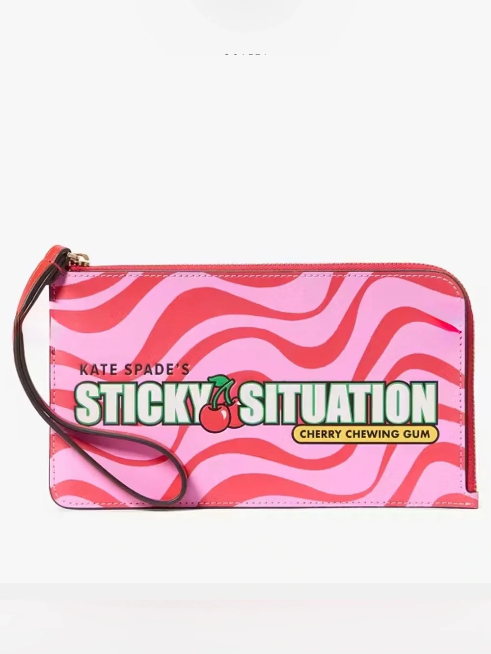 NWT kate spade Sticky Situation Bubble Gum Medium L-Zip Wristlet